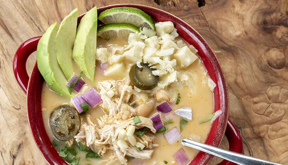 White Chicken Chili with Cheddar