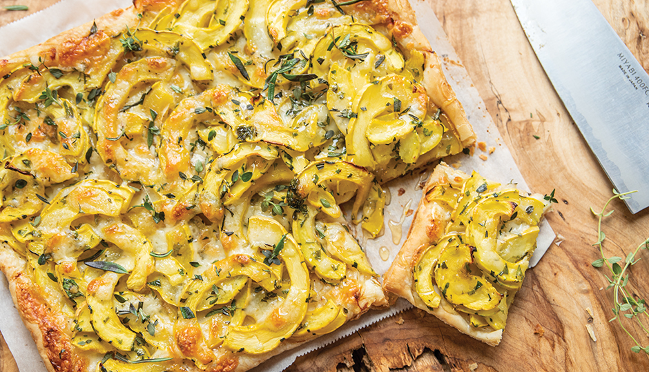 Fall Squash, Sweet Onion & Cheddar Tart