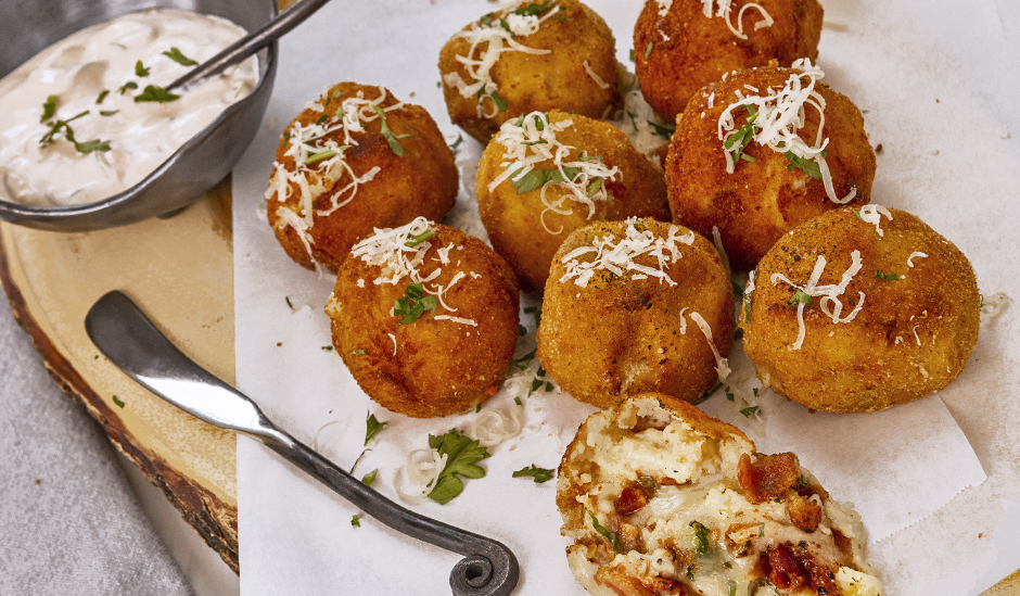 Crispy Cheddar & Bacon Mashed Potato Balls